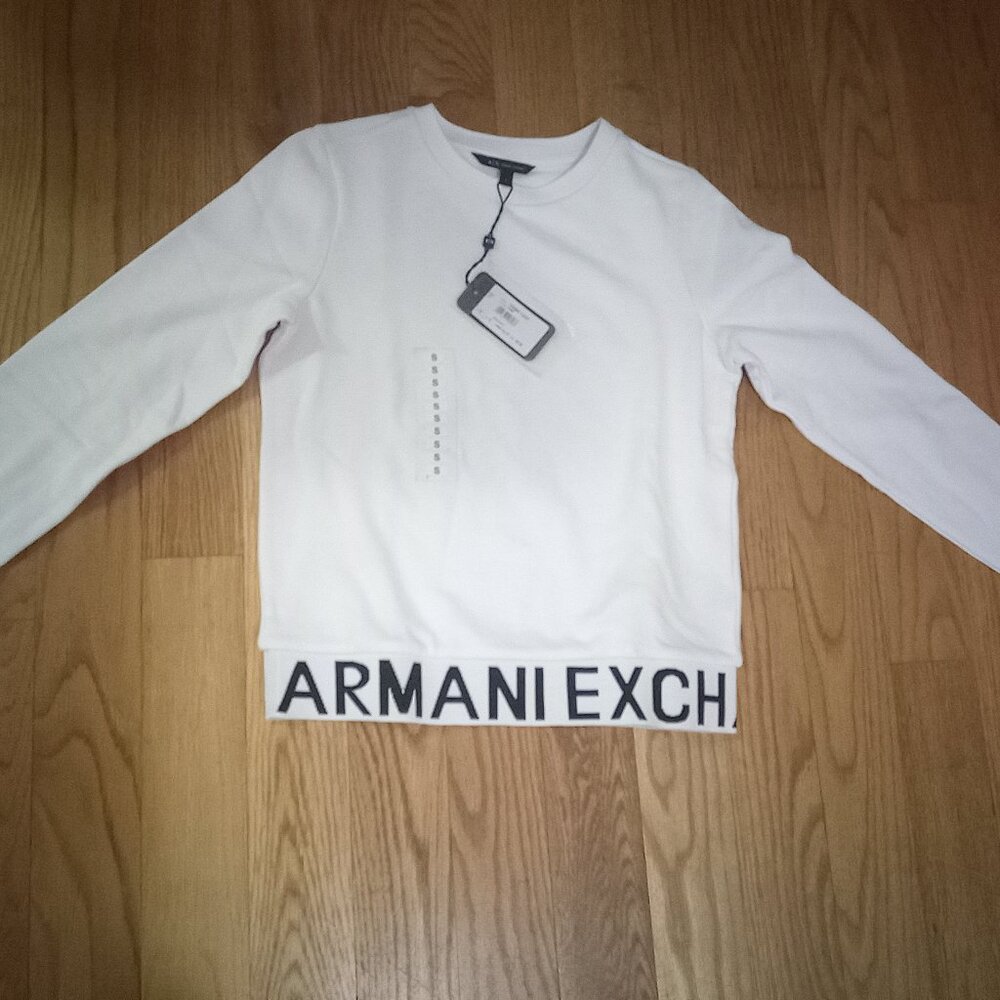 Armani Exchange White Sweat Top
